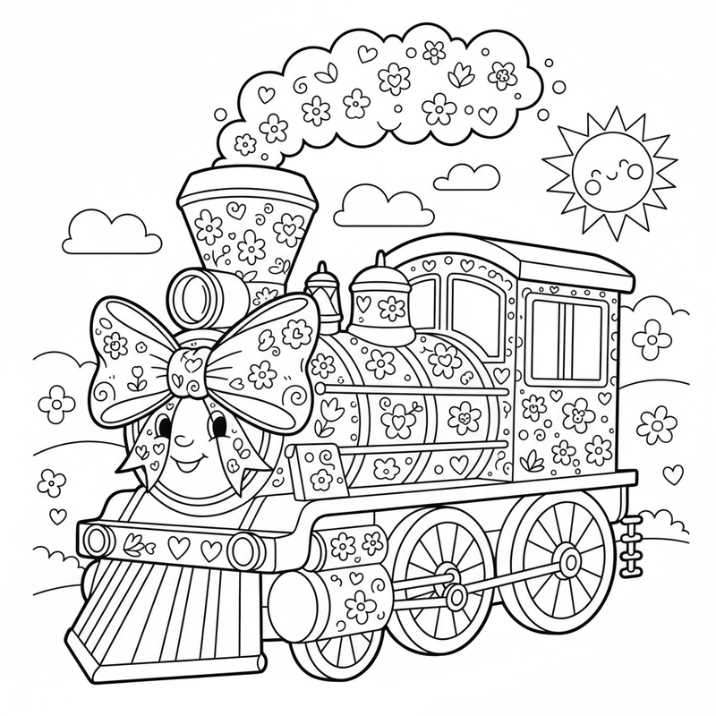 Hình tô màu tàu hỏa đơn giản