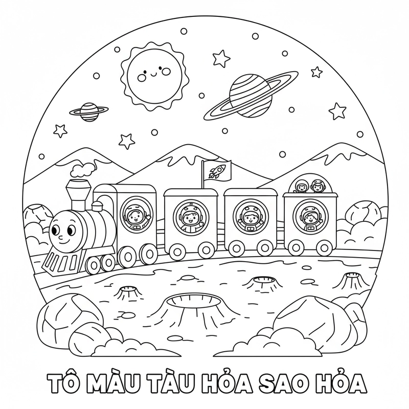 Hình tô màu tàu hỏa hoạt hình