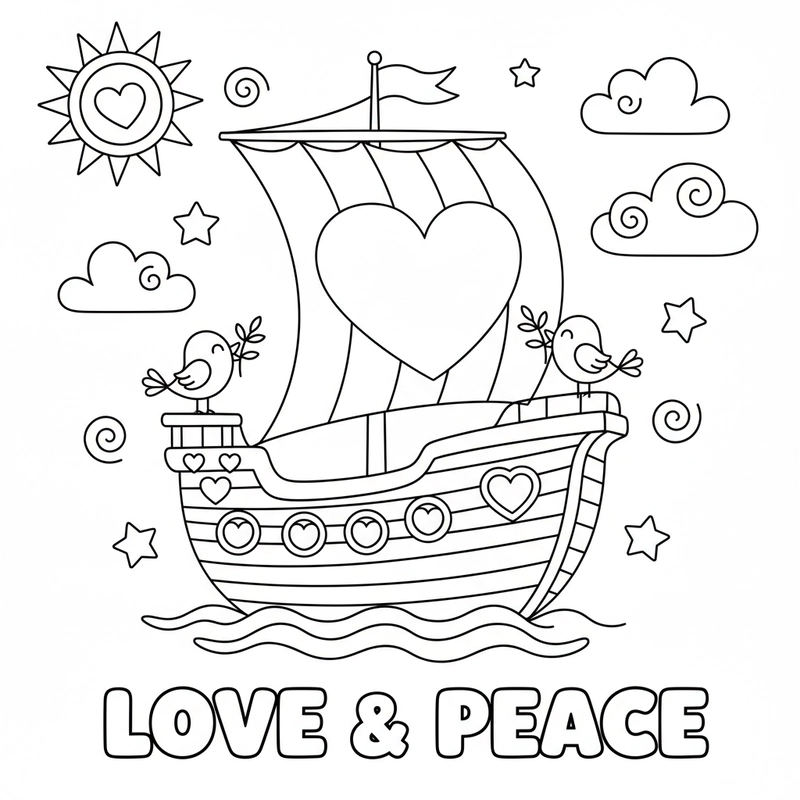 Hình tô màu tàu nhỏ