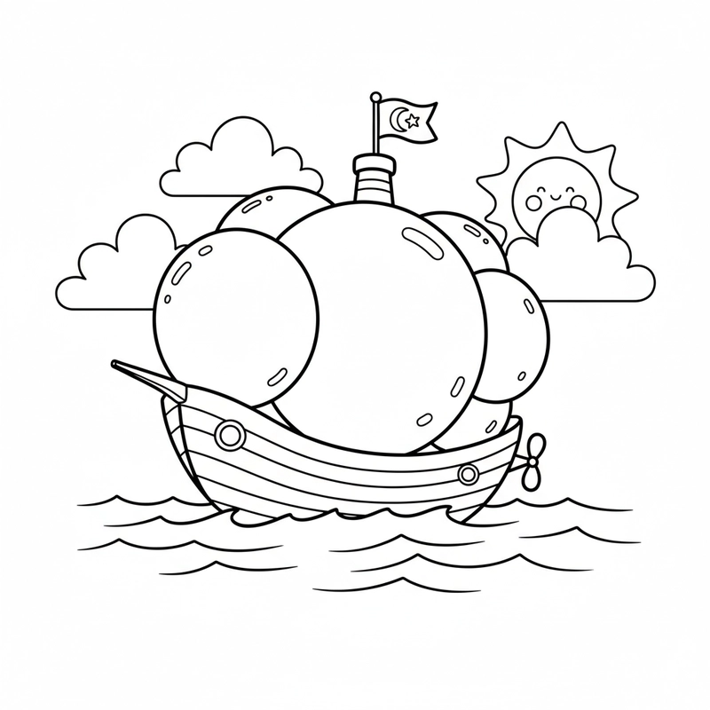 Hình tô màu tàu thủy