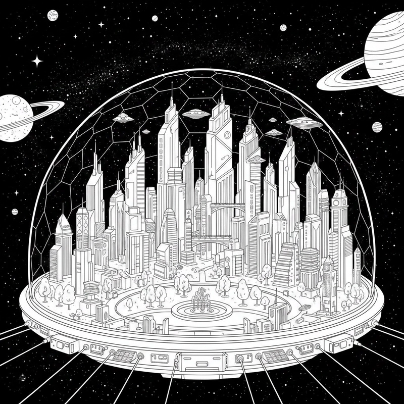 Hình tô màu thành phố về đêm