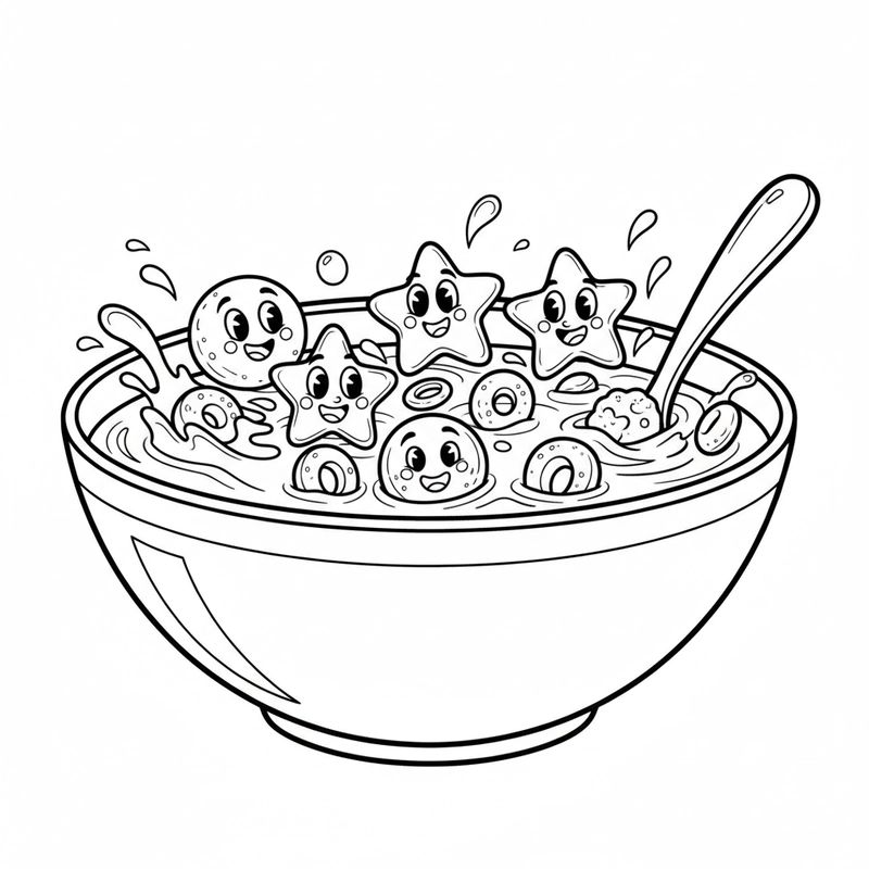 Hình tô màu thức ăn dễ in cho trẻ nhỏ