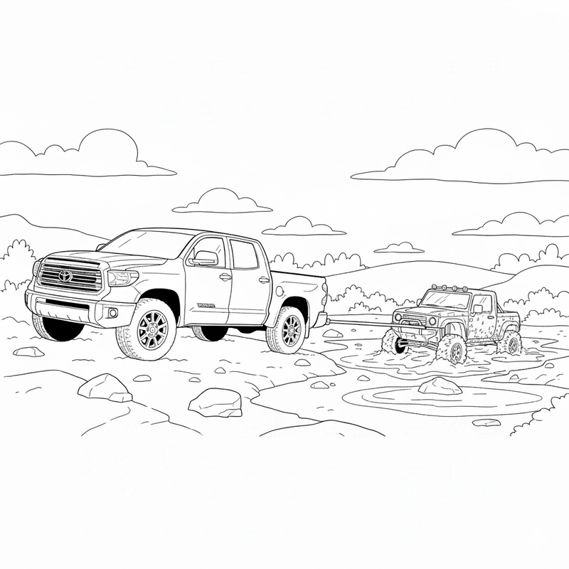 Hình tô màu xe Toyota cho trẻ sáng tạo