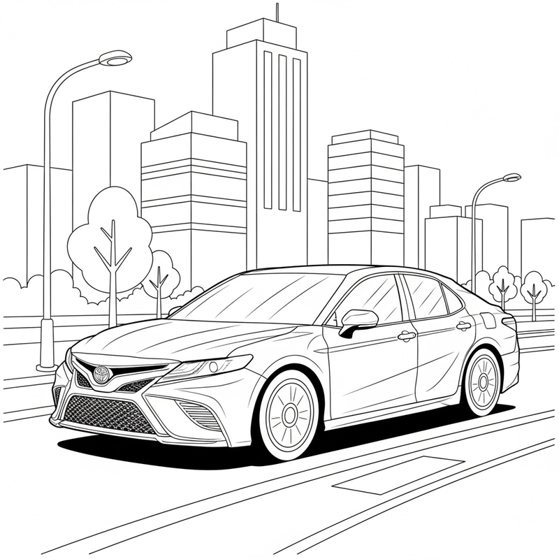 Hình tô màu xe Toyota ngầu và hấp dẫn