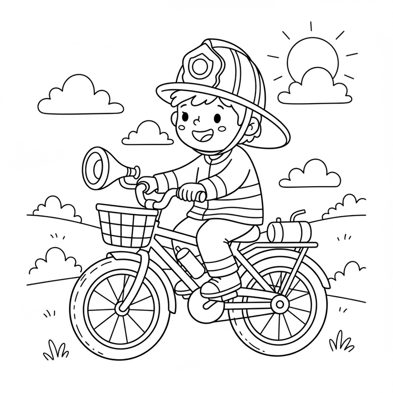 Hình tô màu xe đạp dễ thương