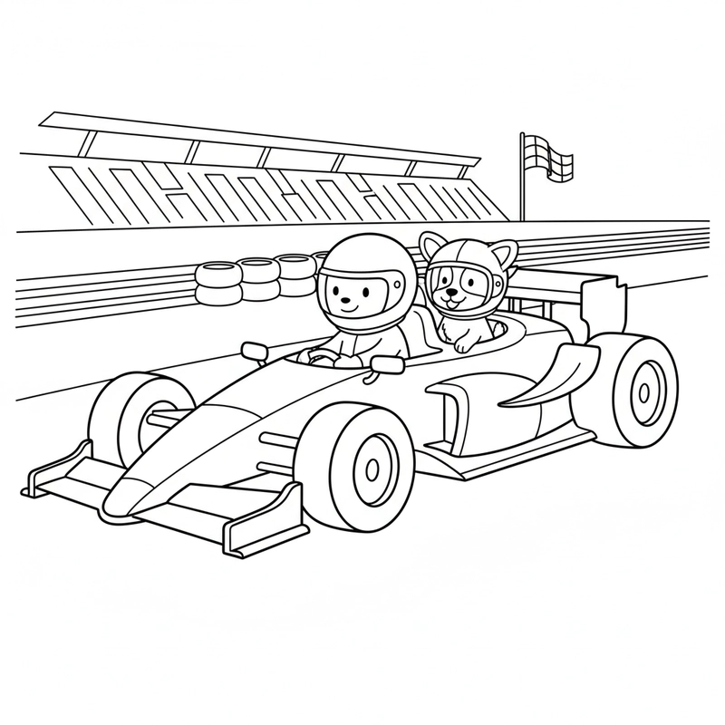 Hình tô màu xe đua đẹp mắt