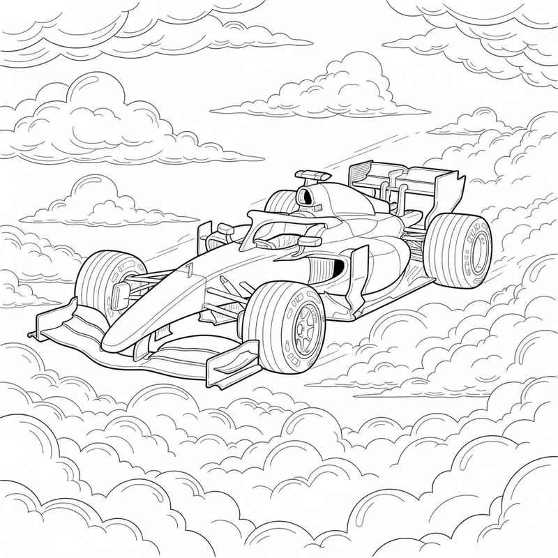 Hình tô màu xe đua siêu tốc