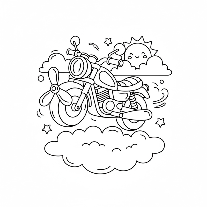 Hình tô màu xe máy cho bé mẫu giáo