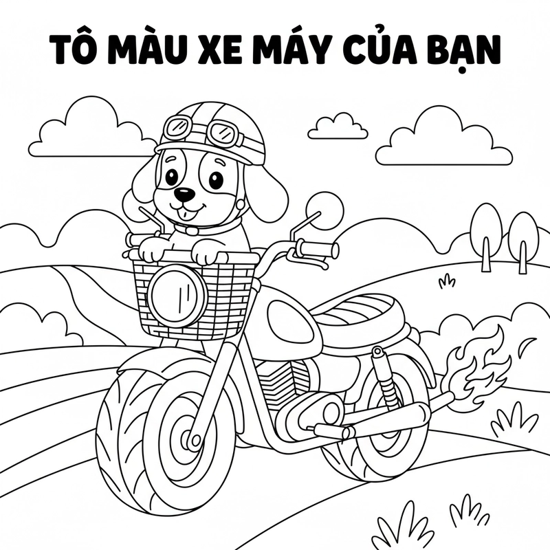 Hình tô màu xe máy mini
