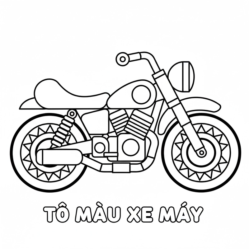 Hình tô màu xe máy ngộ nghĩnh