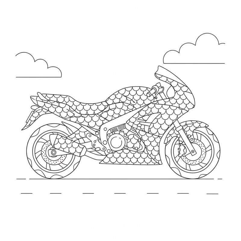 Hình tô màu xe máy thể thao