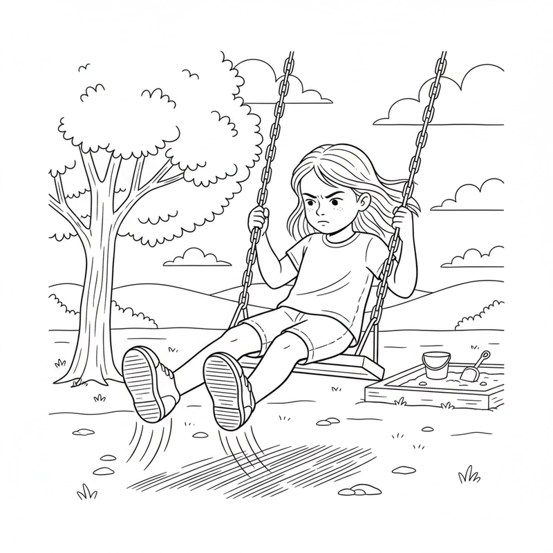 Hình tô màu xích đu dễ in tại nhà