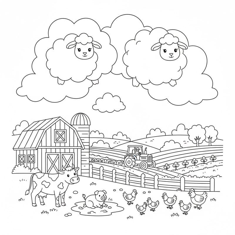 Hình tô nông trại siêu đáng yêu