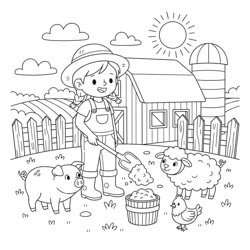 Hình tô nông trại thân thiện