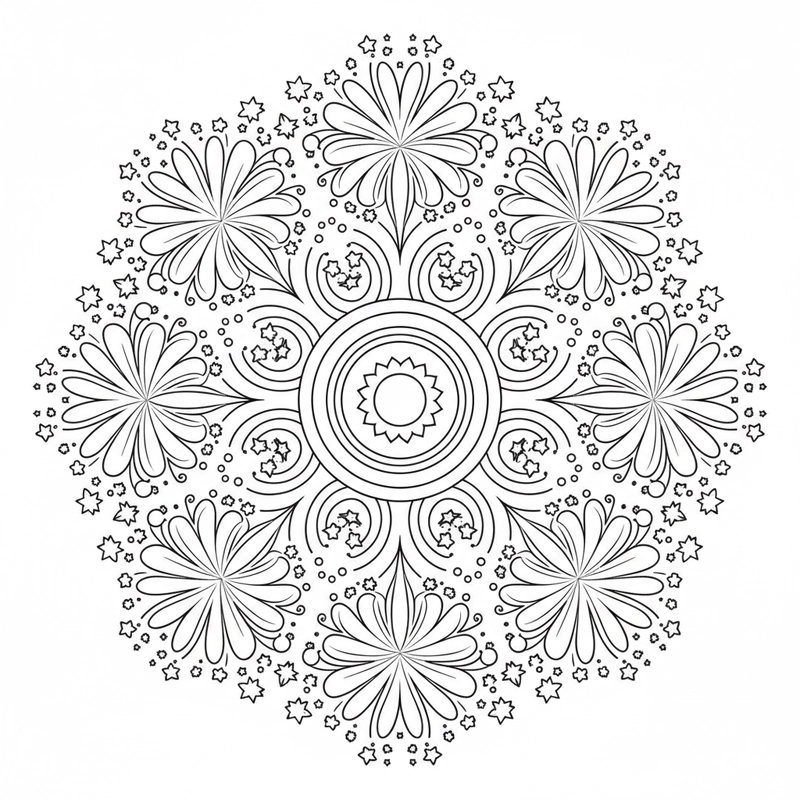 Hình tô pháo hoa giúp bé luyện khéo tay