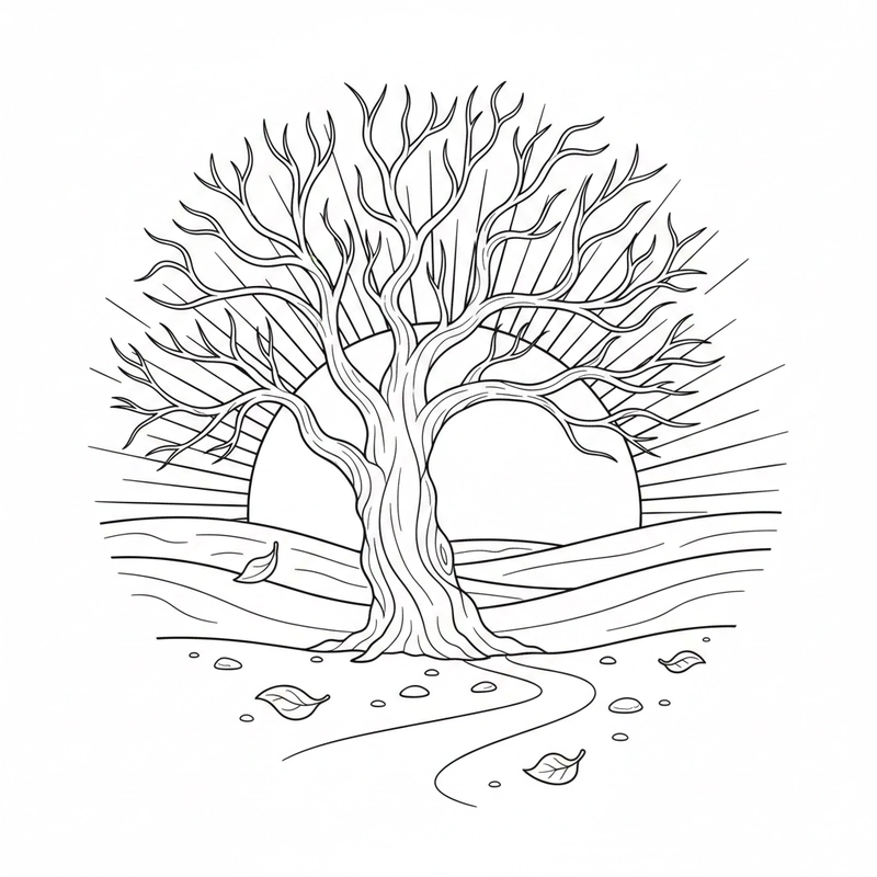 Hình tô phong cảnh mùa thu học sinh