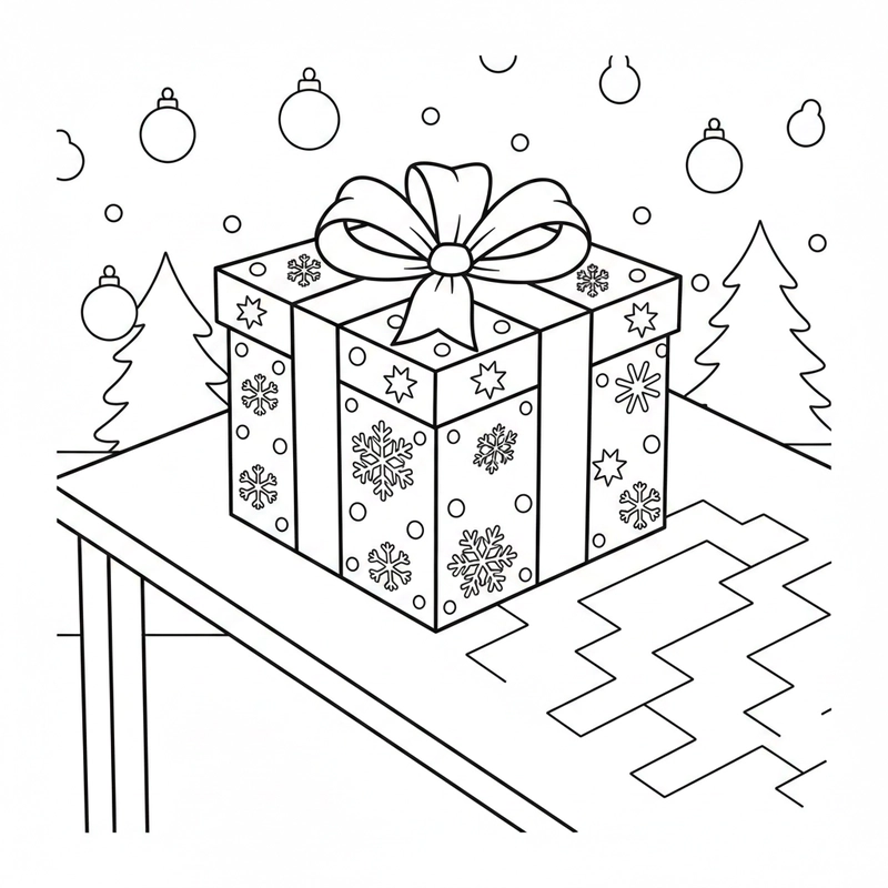 Hình tranh hộp quà đẹp bé dễ tô