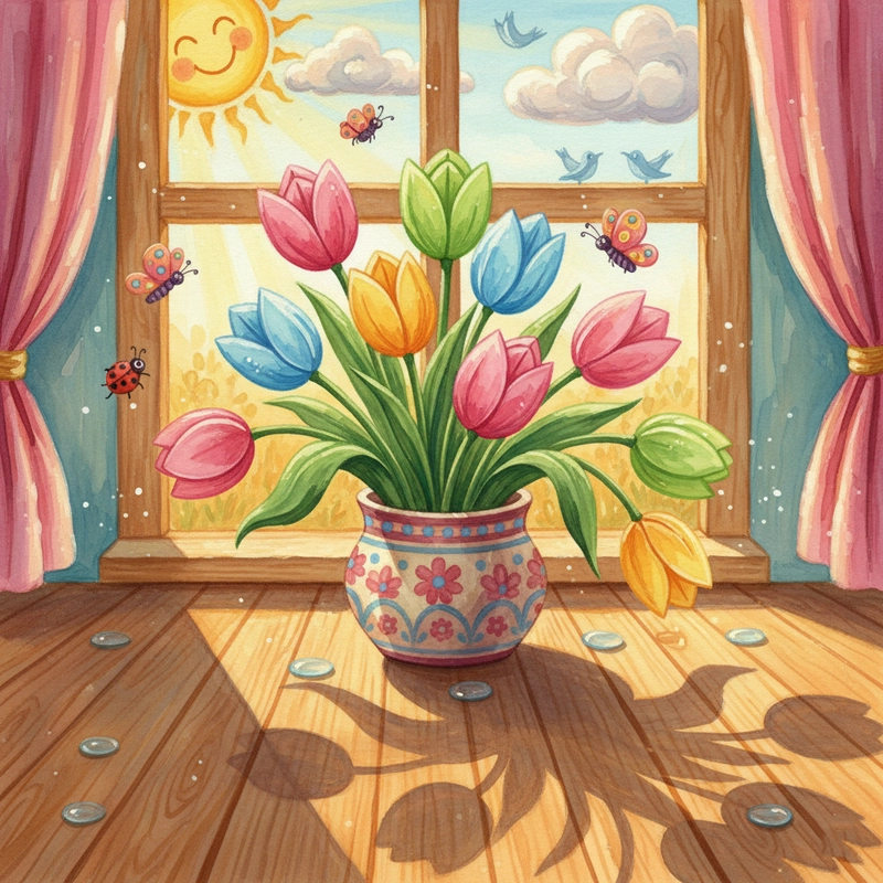 Hình tulip đơn giản nét mềm