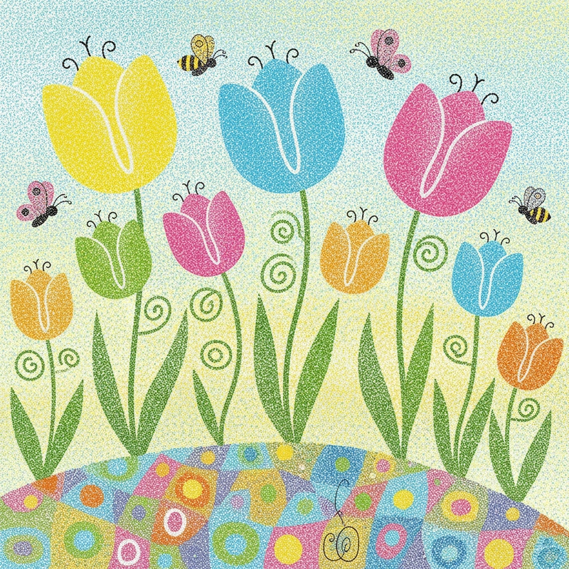 Hình tulip trong cánh đồng rộng lớn