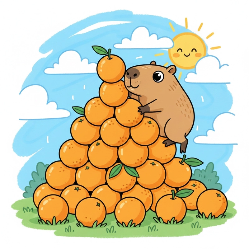 Hình vẽ Capybara đáng yêu dễ thực hiện