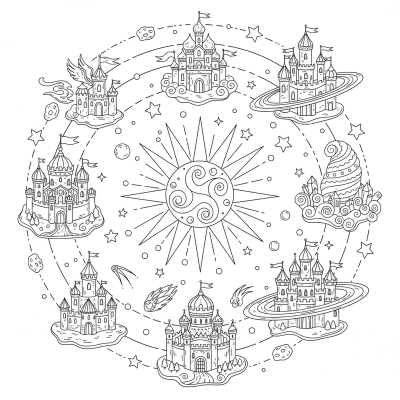 Hình vẽ Hệ Mặt Trời tô màu dễ tải