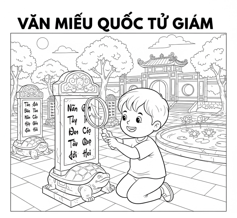 Hình vẽ Văn Miếu Quốc Tử Giám