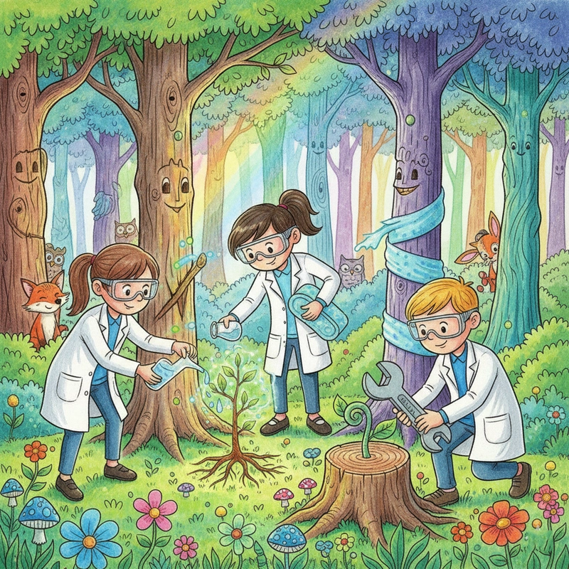 Hình vẽ chủ đề bảo vệ rừng thân thiện