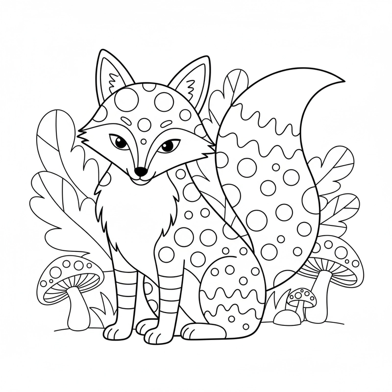 Hình vẽ con cáo đơn giản tô màu