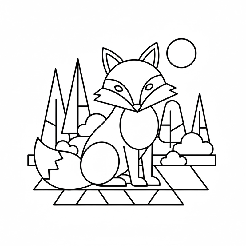 Hình vẽ con cáo tô màu dễ in