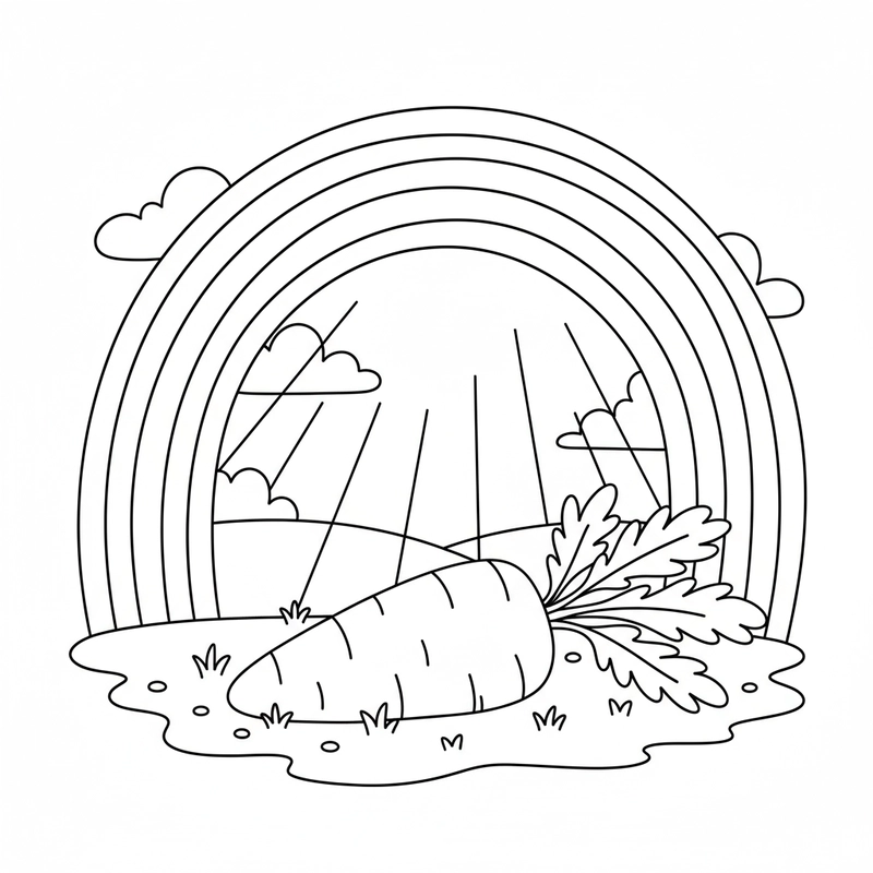 Hình vẽ củ cà rốt cho bé tô màu