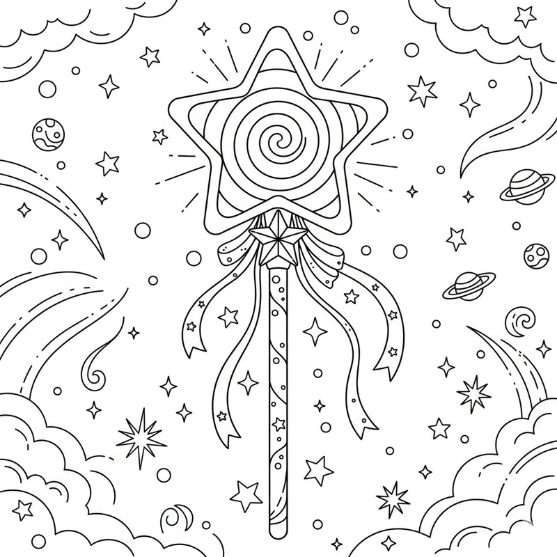 Hình vẽ kẹo mút đơn giản để tô