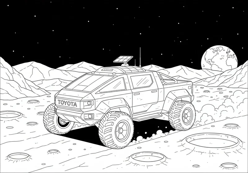 Hình xe Toyota tô màu dành cho bé trai