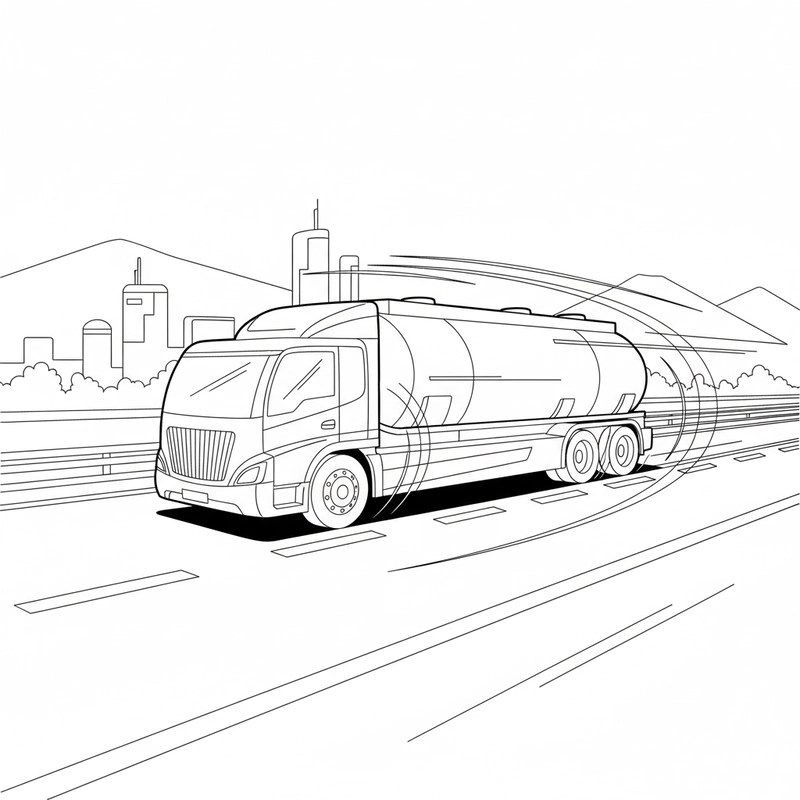 Hình xe bồn đơn giản để tô