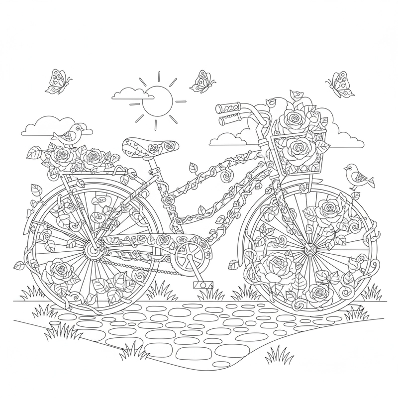 Hình xe đạp tô màu ngộ nghĩnh