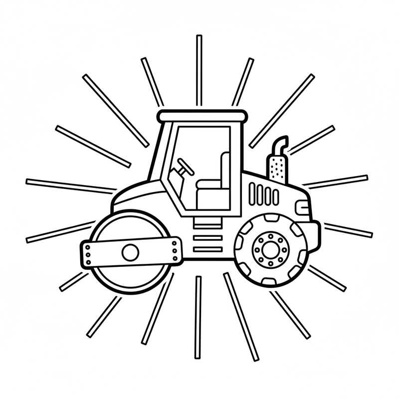 Hình xe lu tô màu sinh động