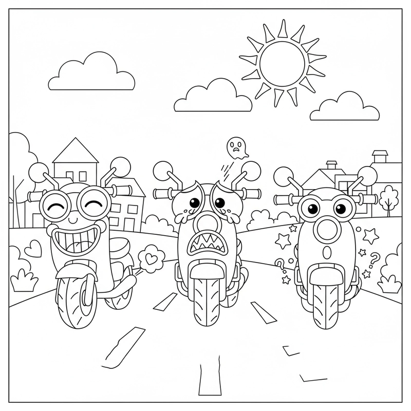 Hình xe máy tô màu miễn phí