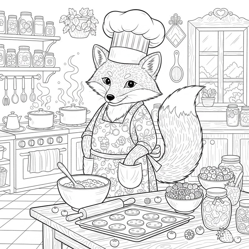 Mẫu con cáo tô màu cho bé sáng tạo