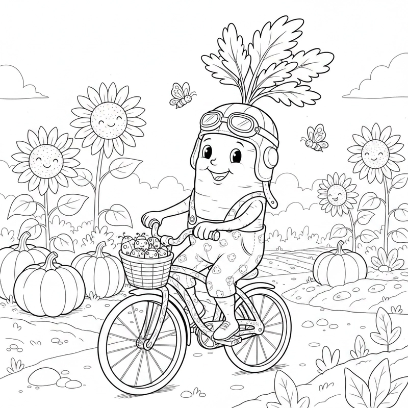 Mẫu củ cà rốt tô màu ngộ nghĩnh