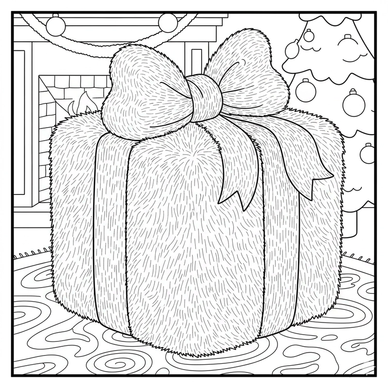 Mẫu hình tô màu hộp quà đáng yêu