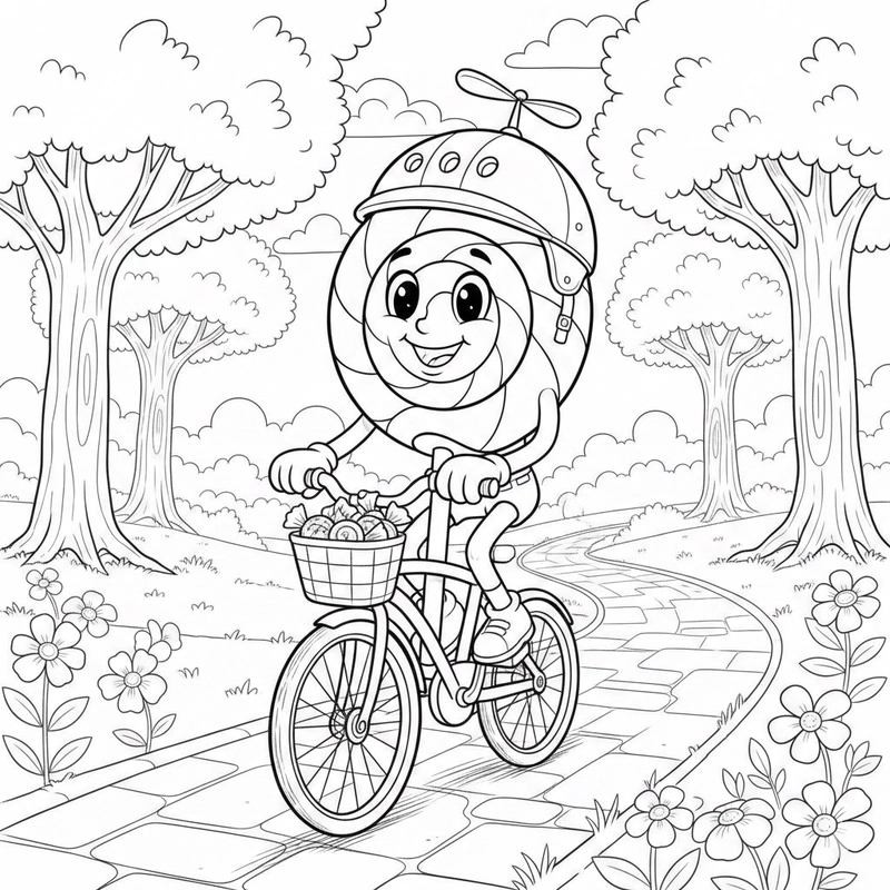 Mẫu kẹo mút tô màu vui nhộn