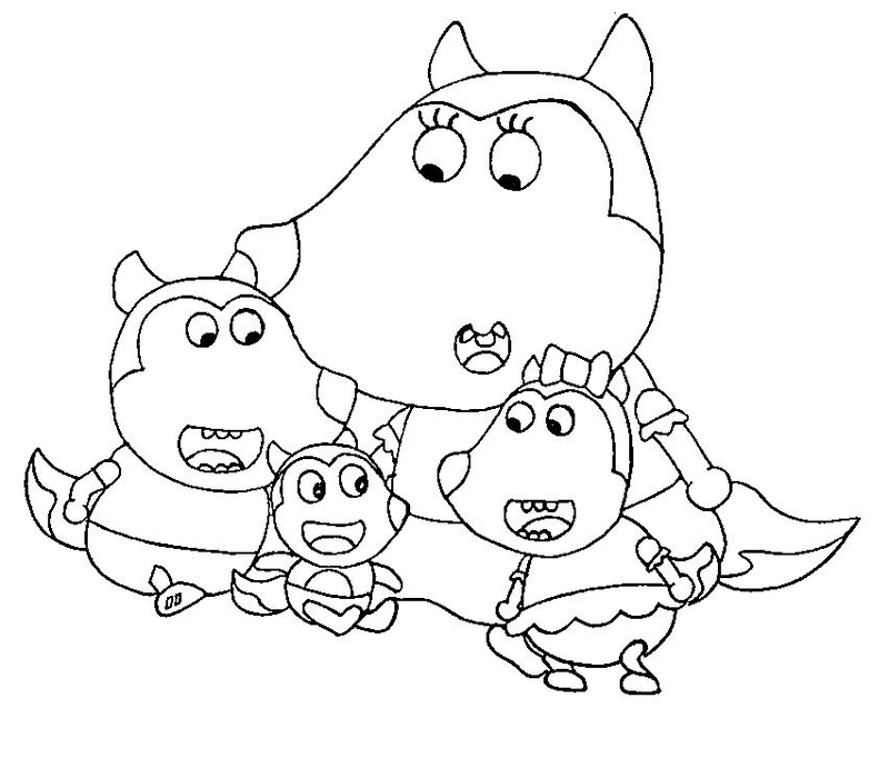 Mẫu tô màu Wolfoo cho bé yêu hoạt hình