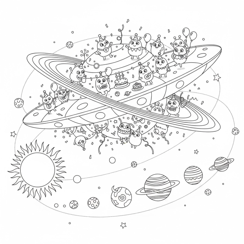 Mẫu tô màu các hành tinh phù hợp cho bé