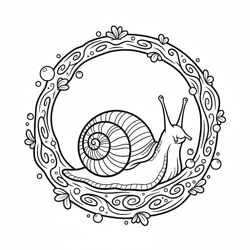 Mẫu tô màu con ốc sên cute