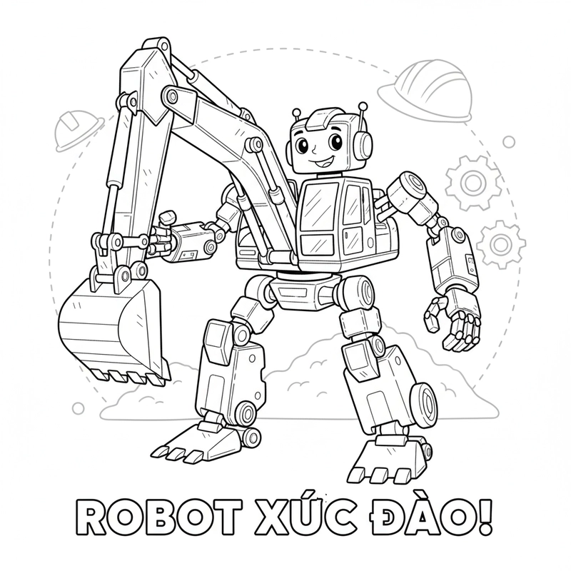 Mẫu tô màu máy xúc cho bé