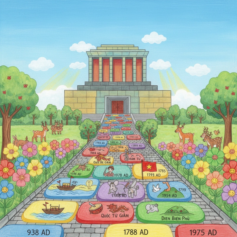 Mẫu tranh Lăng Bác đơn giản mà ấn tượng