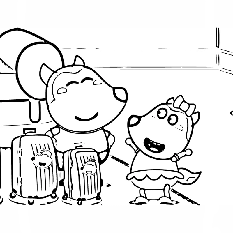 Mẫu tranh Wolfoo dễ tô cho bé tiểu học