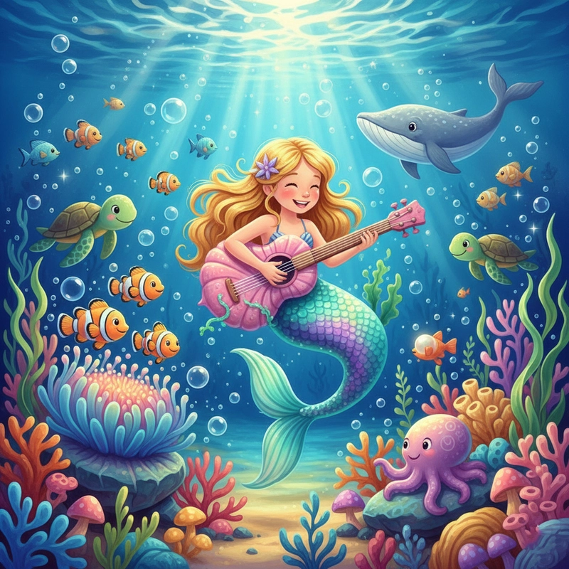 Mẫu tranh biển sâu phù hợp học sinh