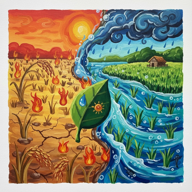 Mẫu tranh giảm thiểu biến đổi khí hậu