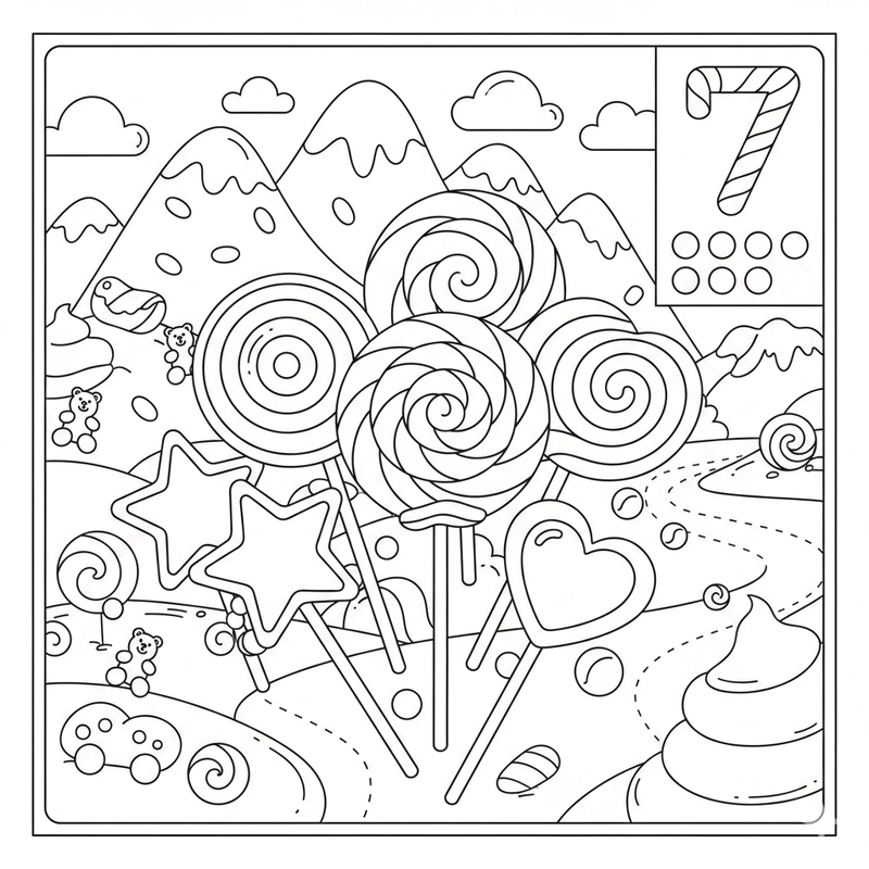 Mẫu tranh kẹo mút cho bé tô