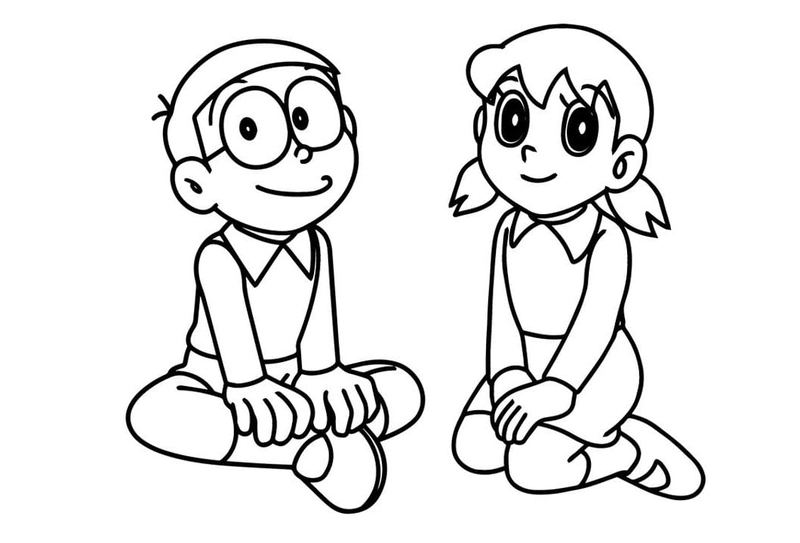 Mẫu tranh tô màu Shizuka đẹp rõ nét